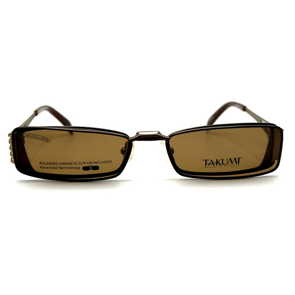 TAKUMI T967 BROWN/GOLD EYEGLASSES SUNGLASSES FRAMES 50-18-140 - Picture 1 of 3